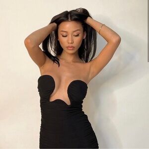 LEAU mesh mini dress as seen on Hailey Bieber and Paige desirability